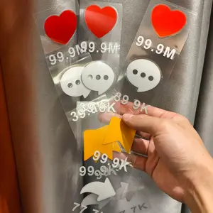 TikTok Likes Icons Mirror Sticker Set with Arrows & Hearts, 1 Set Waterproof Car Window Decals, Easy Stick & Easy Removal Engaging Viral Fun Car Exterior Accessory 2026