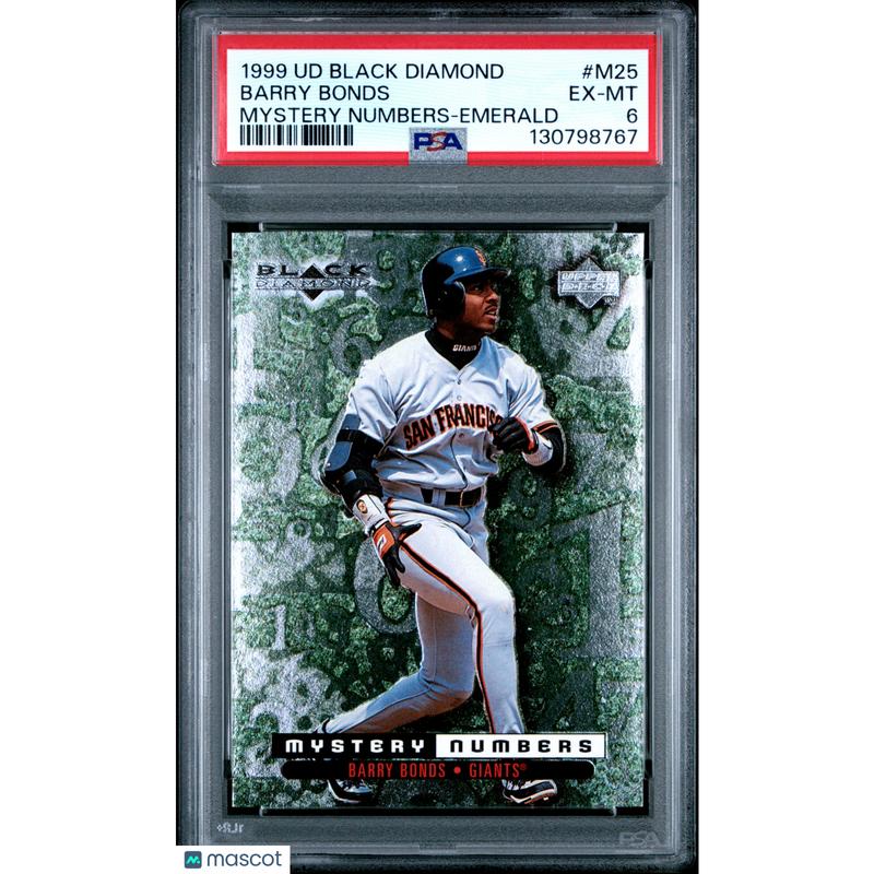 1999 Upper Deck Black Diamond Mystery Numbers Barry Bonds #M25 Emerald PSA 6