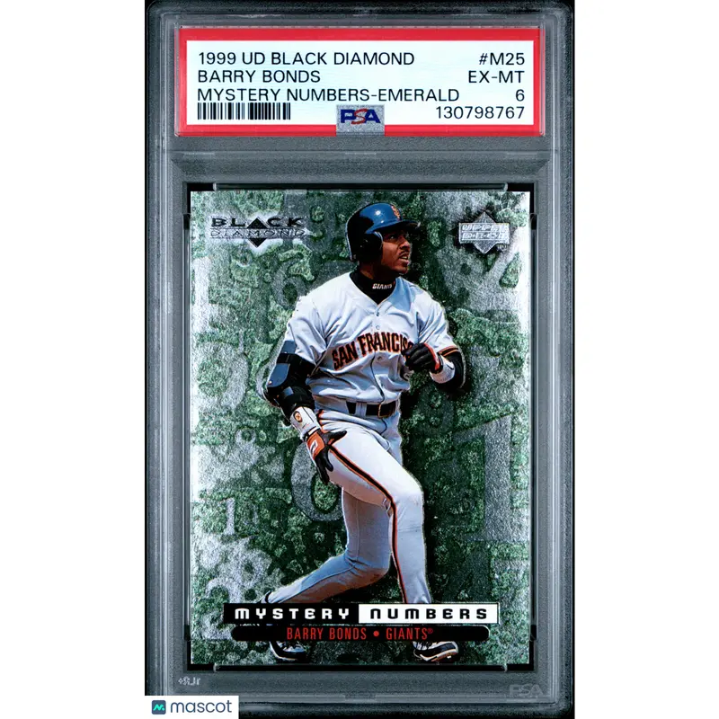 1999 Upper Deck Black Diamond Mystery Numbers Barry Bonds #M25 Emerald PSA 6