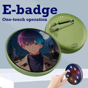 Anime Character Roleplay Electronic Badge, Fashion Accessories for Backpacks and Clothing, Unisex Gift for Valentine's Day and Festivals, Compatible with Android and iOS