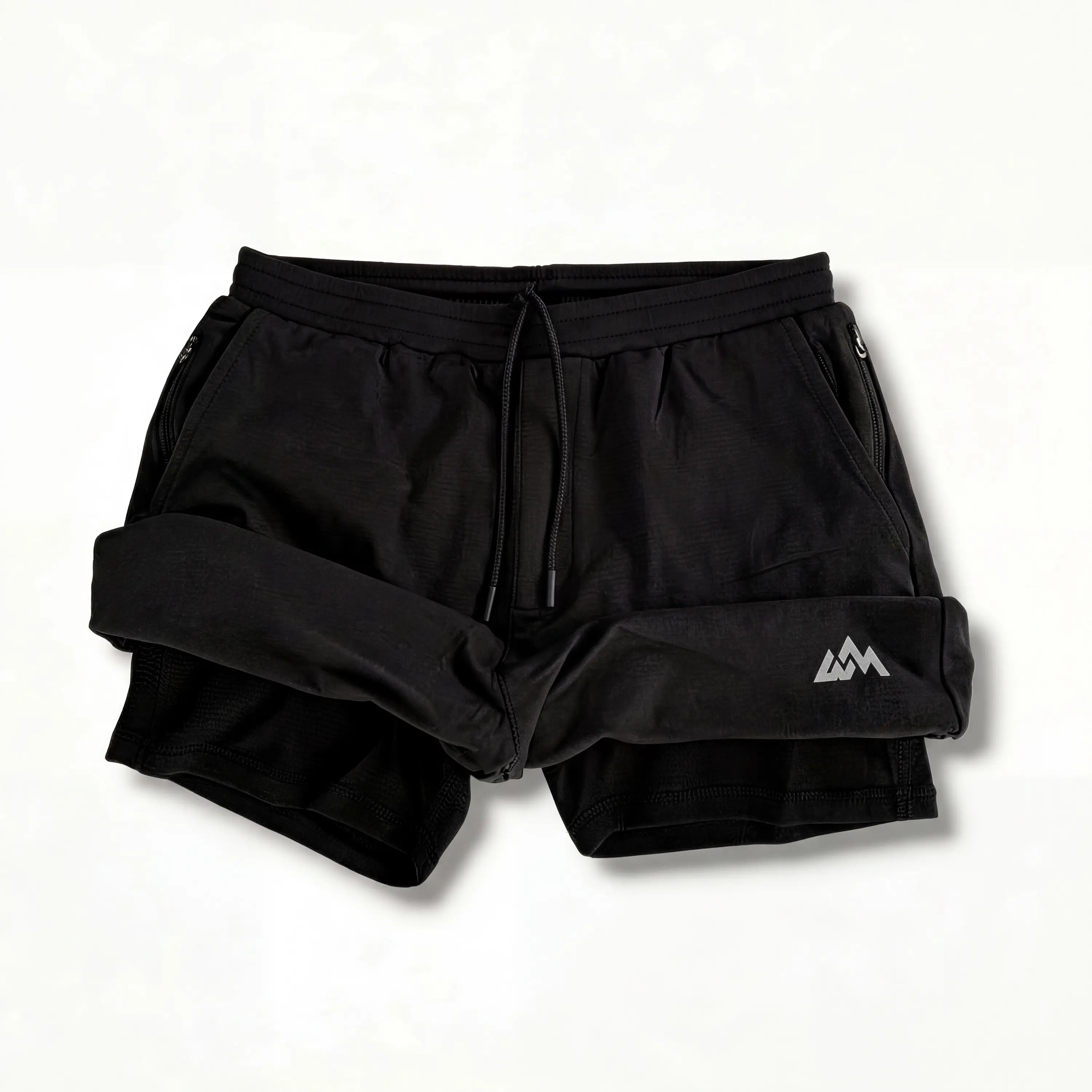 MERINX Pro Series Men's   17.5μ  Merino Wool Organic Cotton 2-in-1 Biker Shorts, Athletic Training Base Layer Drawstring Sports Shorts, Breathable Quick-Drying Moisture-Wicking Fitness Workout Merino Activewear PlasticFree Sustainable