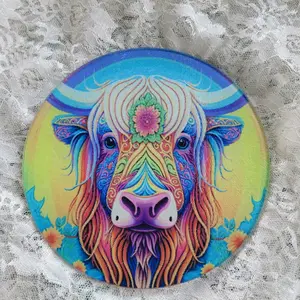 Highland Cow Glass Cutting Board