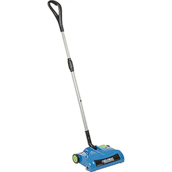 Cordless Rechargeable Sweeper - Lightweight, 12in Cleaning Path, 90mins Runtime, 1hr Charge Time, Quick Clean, Large Capacity Tank, Ergonomic Design for Food Service, Offices - Gray, Black, Blue, Green