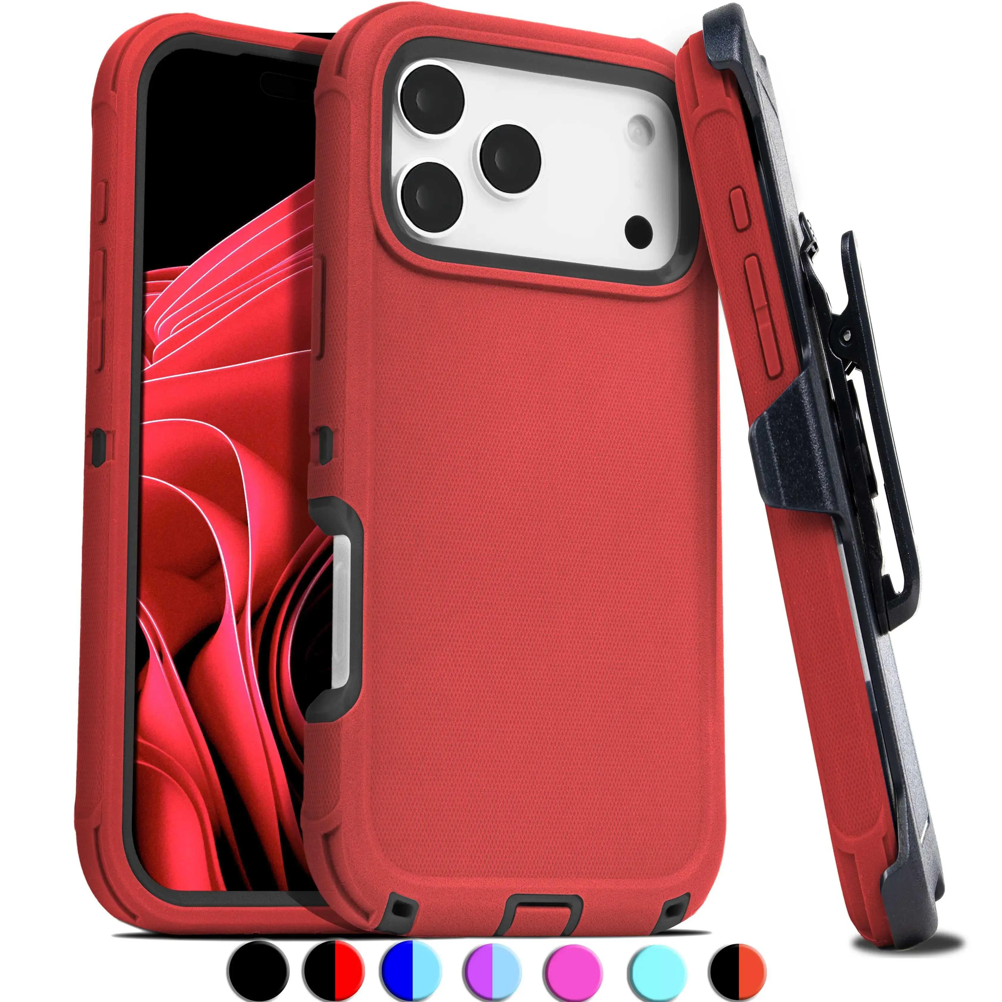 Heavy Duty Shockproof Holster Case for iPhone 17 17e Air 16e 16 15 Plus 14 13 12 Mini 11 Pro Max Cover with Belt Clip HNAQ46trgawed