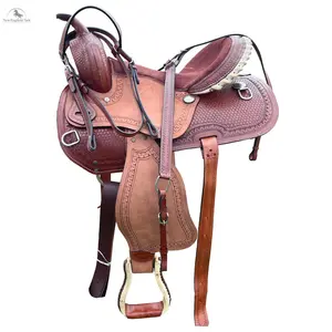 Resistance Western Pleasure and Trail Saddle with Basket Weave Tooled- 15, 16, 17, 18 inch With Free Tack set western  saddles Genuine Leather Western Pleasure Saddle
