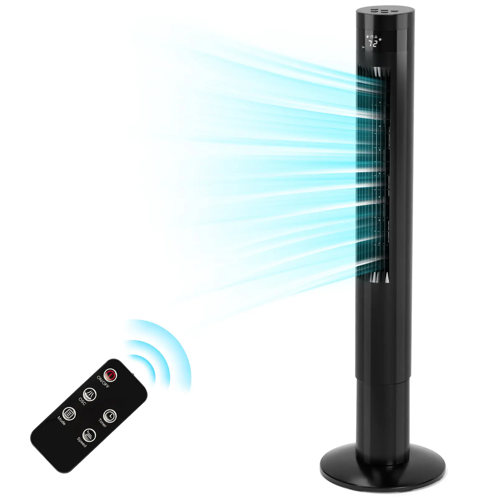 【NOT AC】Antarctic Star 43 Inch Tower Fan - Portable Electric Oscillating Fan with Remote Control, Quiet Operation, 3 Speed Settings & Timer Function,