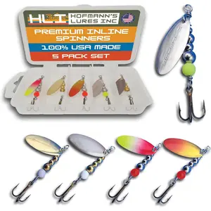 Hipster Pro Pack Rooster Tail Fishing Lures - Proven Inline Spinner Baits, Premium Trout Spinners for Trout and Salmon River Fishing, 100% USA Made by Hofmann's Lures