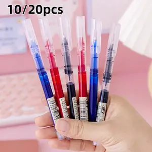 10/20Pcs Quick Dry Gel Pens, Pen Set, 0.5mm Fine Tip, Black and Blue Ink - Smooth Writing for School and Office, Durable Transparent Pen Body, Writing Pens, Office Stationery, Stationery Office Supplies