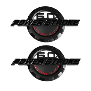 2003–2007 Ford Super Duty Pickup 6.0L Power Stroke Emblem Badge Replacement Set, Aftermarket 2-Pack Exterior Upgrade