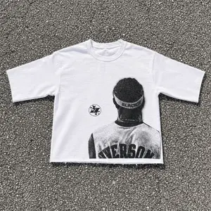 BLACKBUTTERFLY Iverson WHITE Custom Cropped Vintage Sweatshirt Crewneck Cotton Shirt Menswear