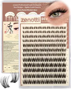 Spider Lash Clusters Wispy Eyelash Clusters Natural Breeze Lashes Cluster Venus Cluster Eyelash Extensions D Curly Cosplay Individual Lashes with Invisible Band DIY at Home 8-16mm by zenotti