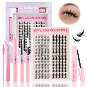 SOSIAYCICITrendy Manga Style False Eyelashes 12-13mm Lightweight FairyLook  GlueBond and Seal Kitwith Lash Glue Removerand Tweezers Brush Long-Lasting,Waterproof For DIY Eyelash Extension AtHome Use Beginners Friendly Kit 4-in-1 Makeup Cosmetic