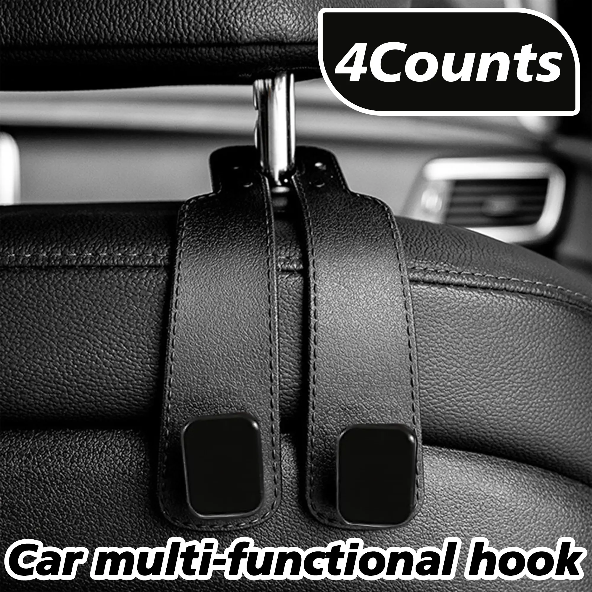 4 Counts Car Seat Back Storage Hook, bends readily to adapt to most auto seats, increasing storage amount by hanging various personal things