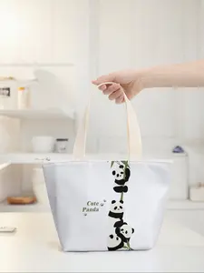 Panda Print Lunch Bag, Large Capacity Insulated Cooler, Multifunctional Insulated Bag, Lightweight Travel Handbag, Unisex, Ideal for Hiking & Camping