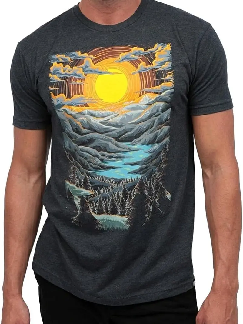 Graphic Tees for Men Trippy Space Design Colorful T-Shirts S-4XL | Trippy cosmic astronaut & galaxy art - novelty tees for raves, festivals & streetwear. No-crack inks.