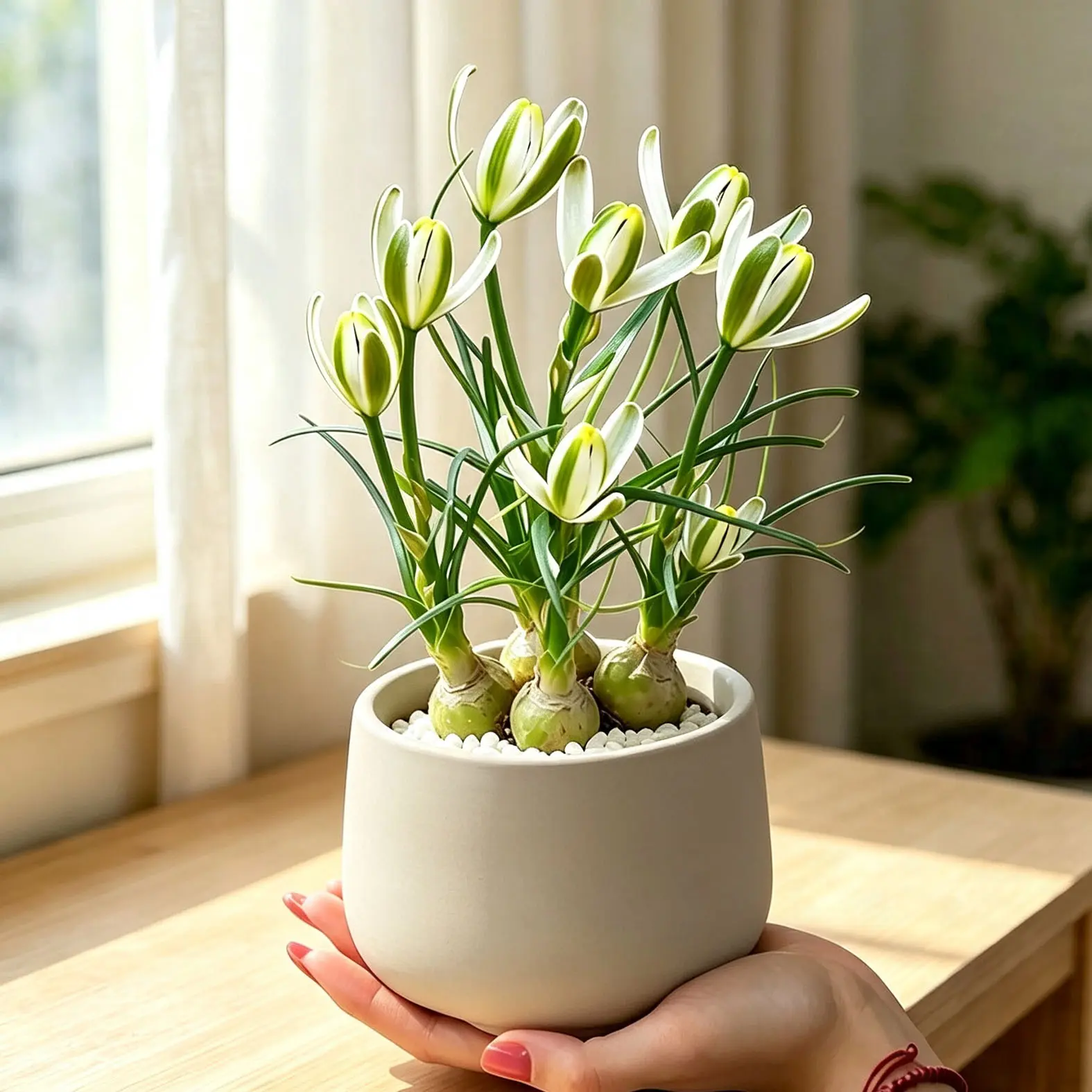 Live Albuca Humilis Scented Bulb, Fragrant Mini Succulent, Easy-to-Grow Potted Plant for Desktop & Balcony