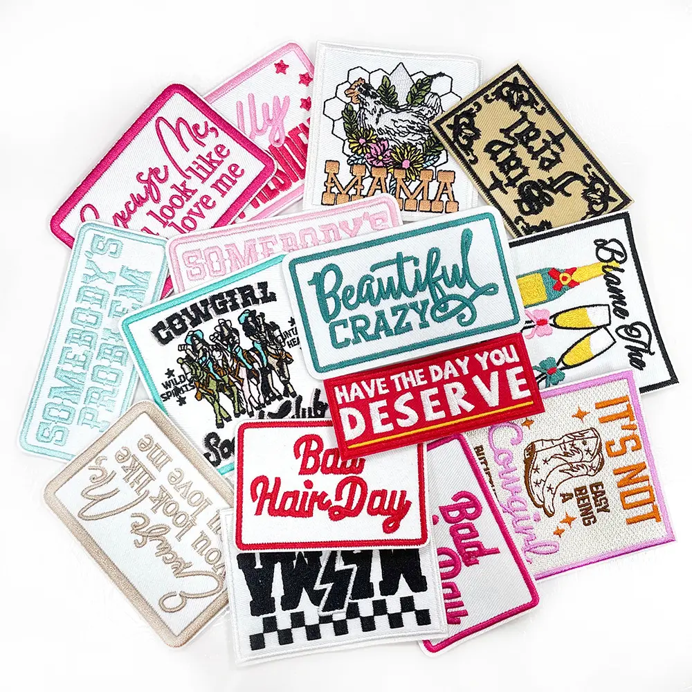 CY 15PCS Iron on Patches Phrase Embroidered Appliques for Clothing Random Assorted Styles Funny Patch Repair DIY Accessories