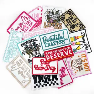 CY 15PCS Iron on Patches Phrase Embroidered Appliques for Clothing Random Assorted Styles Funny Patch Repair DIY Accessories