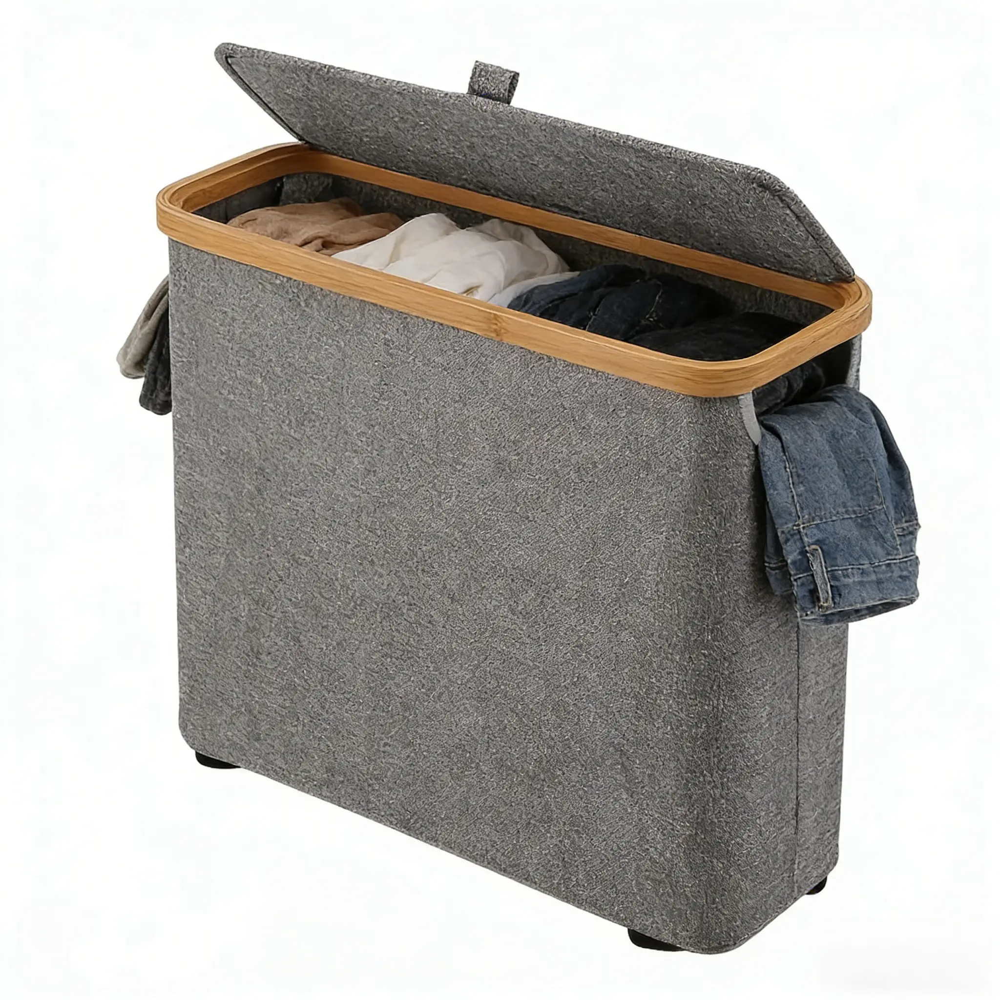 Deluxe Intimate Wear Hamper with Lid, Premium Lingerie & Sock Storage Bin, Breathable Fabric Laundry Basket for Bedroom/Bathroom, Washable Mesh Delicates Organizer