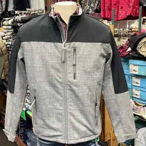Hooey Mens Softshell Jacket Grey Full Zip with Black Accents and Pockets for Comfort and Style