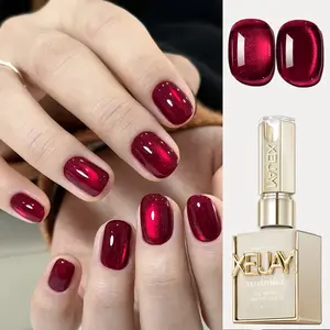 1PC 15ML Black plum cat's eye gel---cat's eye gel super bright ruby magnetic UV gel, high saturation lasting shining cat's eye nail salon essential female Christmas gift Polish Manicure Cutics Cosmetic
