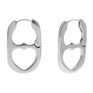 Heart Soda Tab Earrings - Pair - Stainless Steel