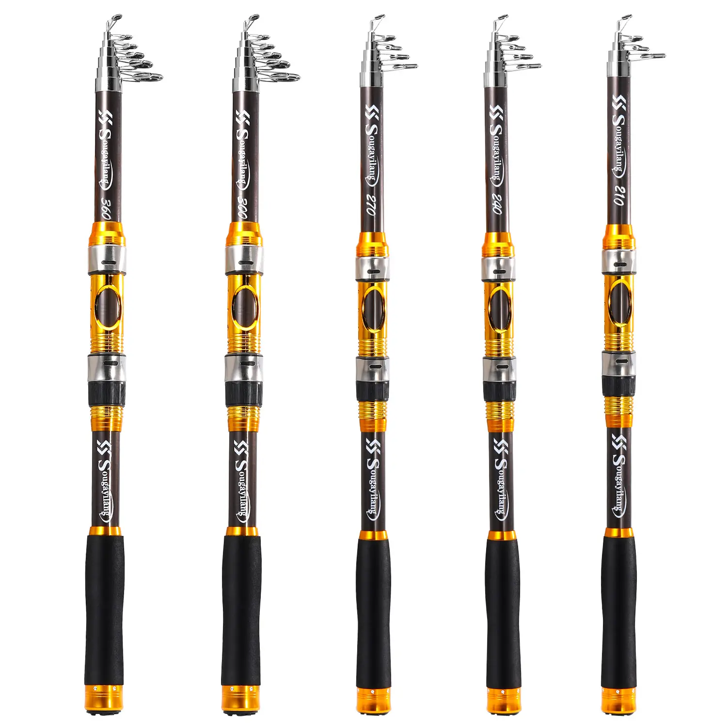 24 Ton Carbon Fiber Telescopic Fishing Rod by Sougayilang - Portable Travel Fishing Pole, CNC Machined Reel Seat, EVA Handle for Bass Trout Crappie, Freshwater Saltwater Fishing Gear Fathersdaygift