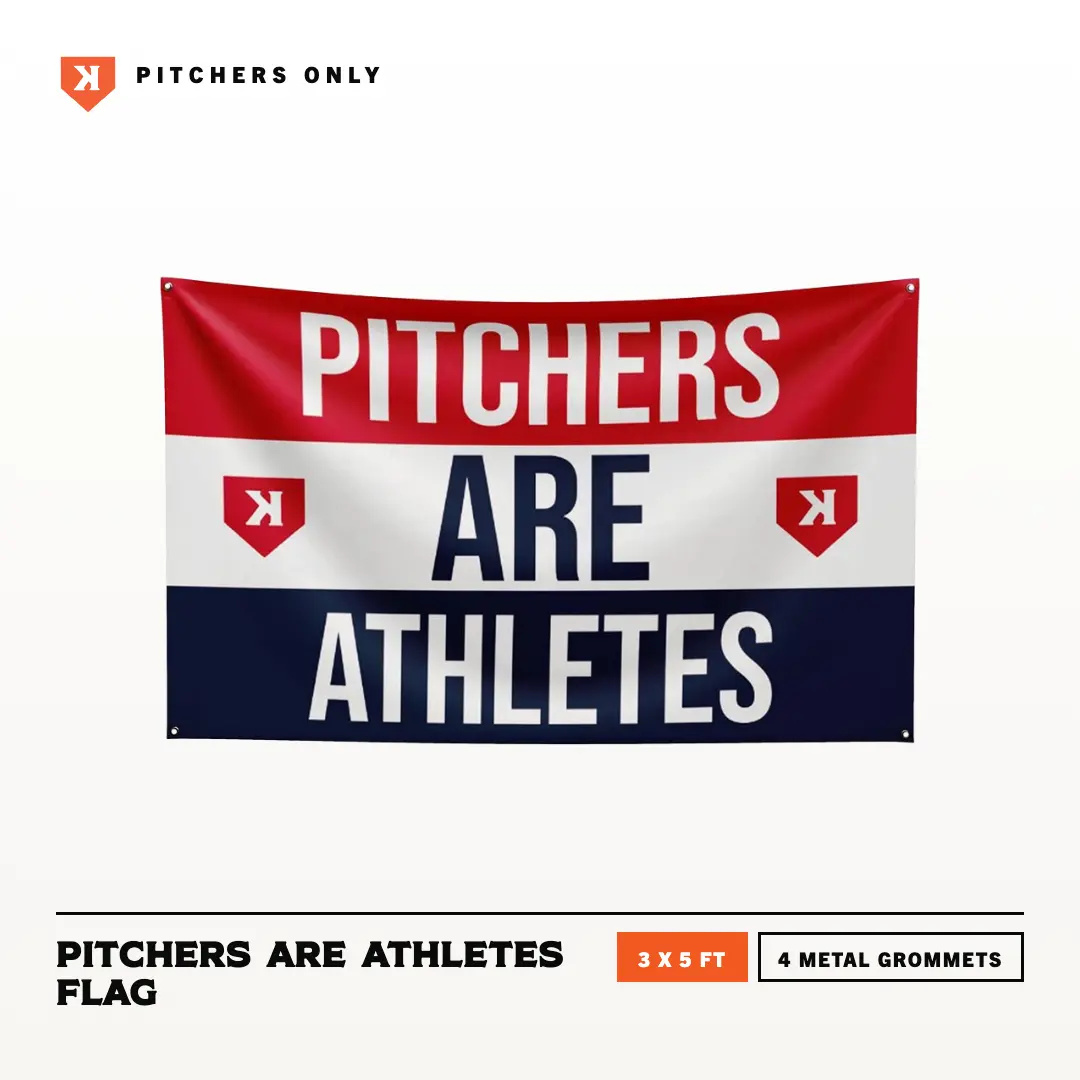 Baseball Flag for Dorm Room, Pitchers Only Pitchers Are Athletes, 3x5 ft Polyester Banner, Metal Grommets