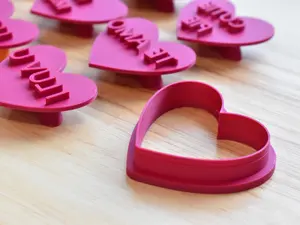 Conversation Hearts Fondant cutter & Stamp Combo 2"
