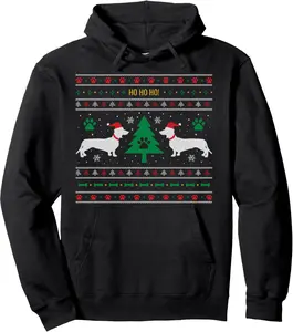 Dachshund Ugly Christmas Sweater Pullover Hoodie LD