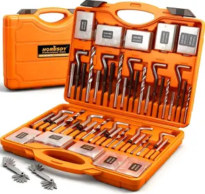 348-Piece Thread Repair Kit, Metric & SAE Helicoil Set with HSS Drill Bits, Thread Inserts, Taps & Installation Tools, for Damaged Thread, Engine, Spark Plug & Automotive Repair