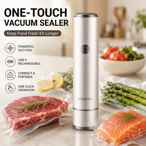 JEETEE Vacuum Sealer: Easy-to-Use, Compact & Portable with One-Touch Smart Operation for Safe and Healthy Food Storage. Automatic Sealing System Self Sealing