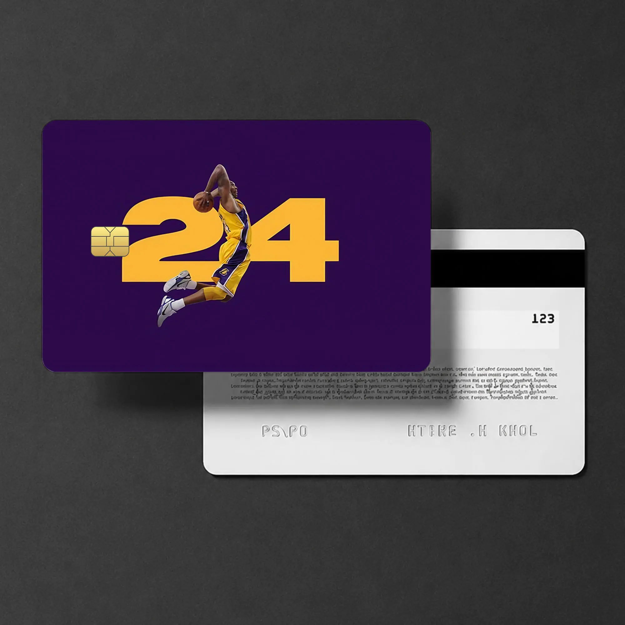 Kobe Bryant 24 Credit Card Skin, Mamba Mentality Vinyl Sticker for Bank Cards