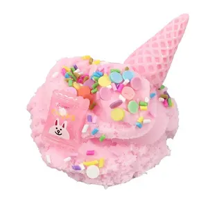 New 60ML Stretchy Soft Slime Ice Cream Dry String Mud, DIY Colorful Clay Stress Relief, Fun Craft Material for Kids and Adults