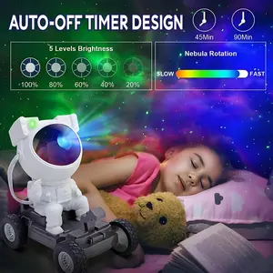 Astronaut Galaxy Projector, Star Projector Galaxy Light, Night Light for Kids, Nebula Ceiling LED Lamp, Room Decor, with Timer and Remote, Gifts for Birthdays