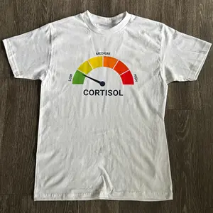 Low Cortisol High Cortisol Funny Casual 100% Cotton Heavyweight Short Sleeve Shirt