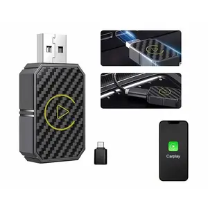 Wireless CarPlay Adapter USB Type-C Dongle, 2 in 1 Converts Wired to Wireless CarPlay & Android Auto, Plug & Play Auto Reconnect Bluetooth 5.0 for iPhone iOS 10+ , Fits 2016+ Audi Ford Honda Toyota VW