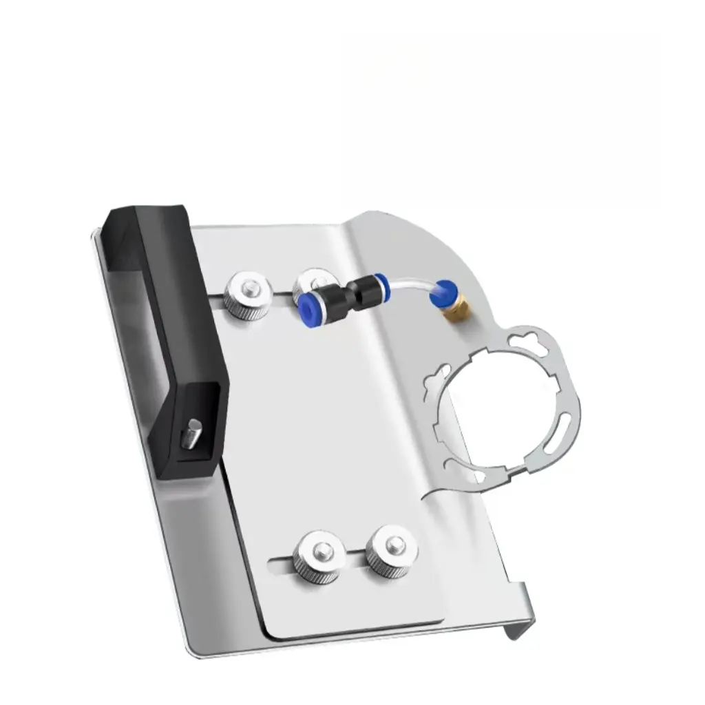 Sturdy Stainless Steel Tile Chamfer Cutter with Base, Portable Design 45° Cutting Stand for Type 100 Angle Grinders, Back Beveling Tool for Ceramic & Stone Tile Work