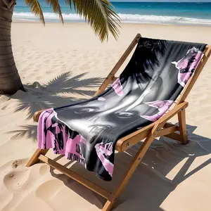 1 piece LIL PEEP album cover design themed beach towel - Quick-dry Absorbent Beach Towel, Eco-friendly Dyed Fabric, suitable for Home, Travel, Gift, Machine Washable, Modern Pattern Style, Ideal for Outdoor Activities