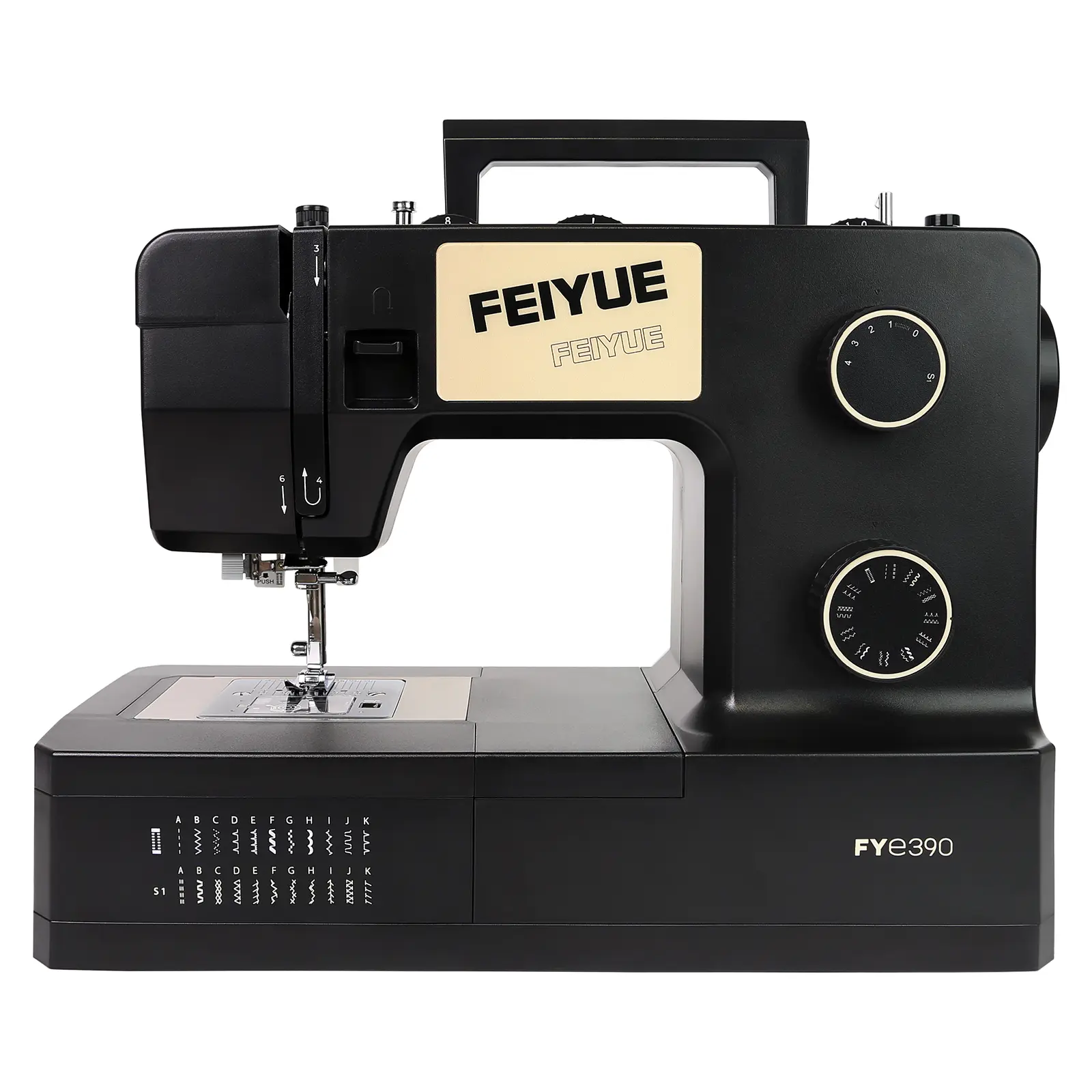 FEIYUE FYe390 Automatic Home Sewing Machine - Energy-Saving Servo Motor, Heavy-Duty, Portable, Beginner-Friendly, 23 Built-In Stitches, Adjustable Needle Positions, 6 Bobbins, 5 Sewing Ft, Built-In Carry Handle, 500-1000 Stitches Multifunctional Tool