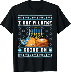 100% cotton Unisex I Got A Latke Going On Funny Hanukkah Pajama Matching Family T-Shirt