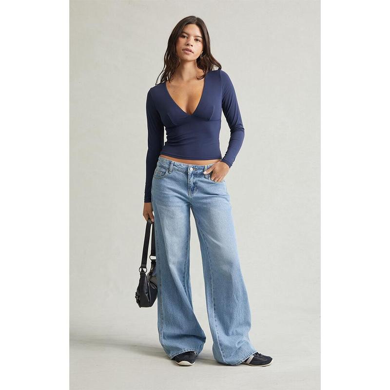 Pacsun Women's Casey Low Rise Baggy Jeans Astrid