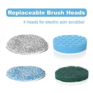 Electric Spinscrubber 4 Pack Brush Heads,  Replaceable Brush Heads for Electric Shower Scrubber Suitable for Model ANS-8051A&ANS-8050 JY-6010
