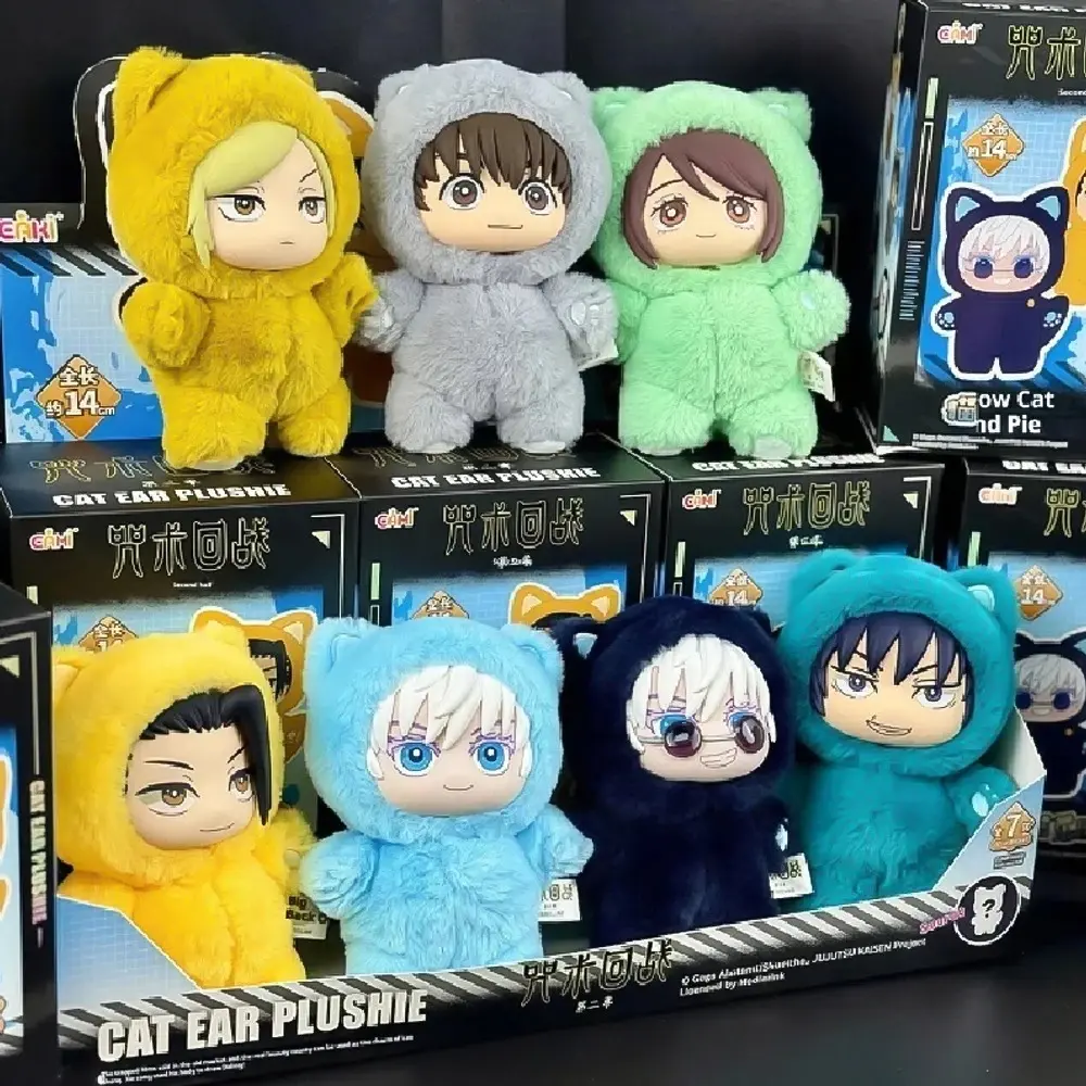 Jujutsu Kaisen 2 Cat Ear Plushie Series Blind Box Mystery Box Anime Plush Doll Kawaii Toy Collect Festvial Gift**