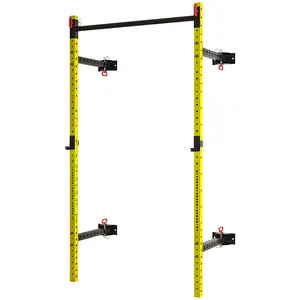 Wall Mounted Adjustable Folding Squat Rack with Lifting Pull-Up Bar, Suitable for Fitness Beginners’ Daily Training, Lifting Pull-Up Bars