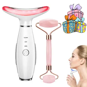 3 Color Facial Massager with Vibration & Heating, Portable Beauty Neck Instrument for Skin Care, Ideal Gift for Holidays, Facial Beauty Massagers