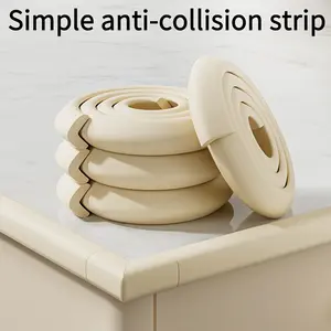Corner corner protector - made of durable rubber, easy to install, effective protection against scratches, furniture protective equipment, 78.74 inch soft corner protector, household coffee table corner hemming