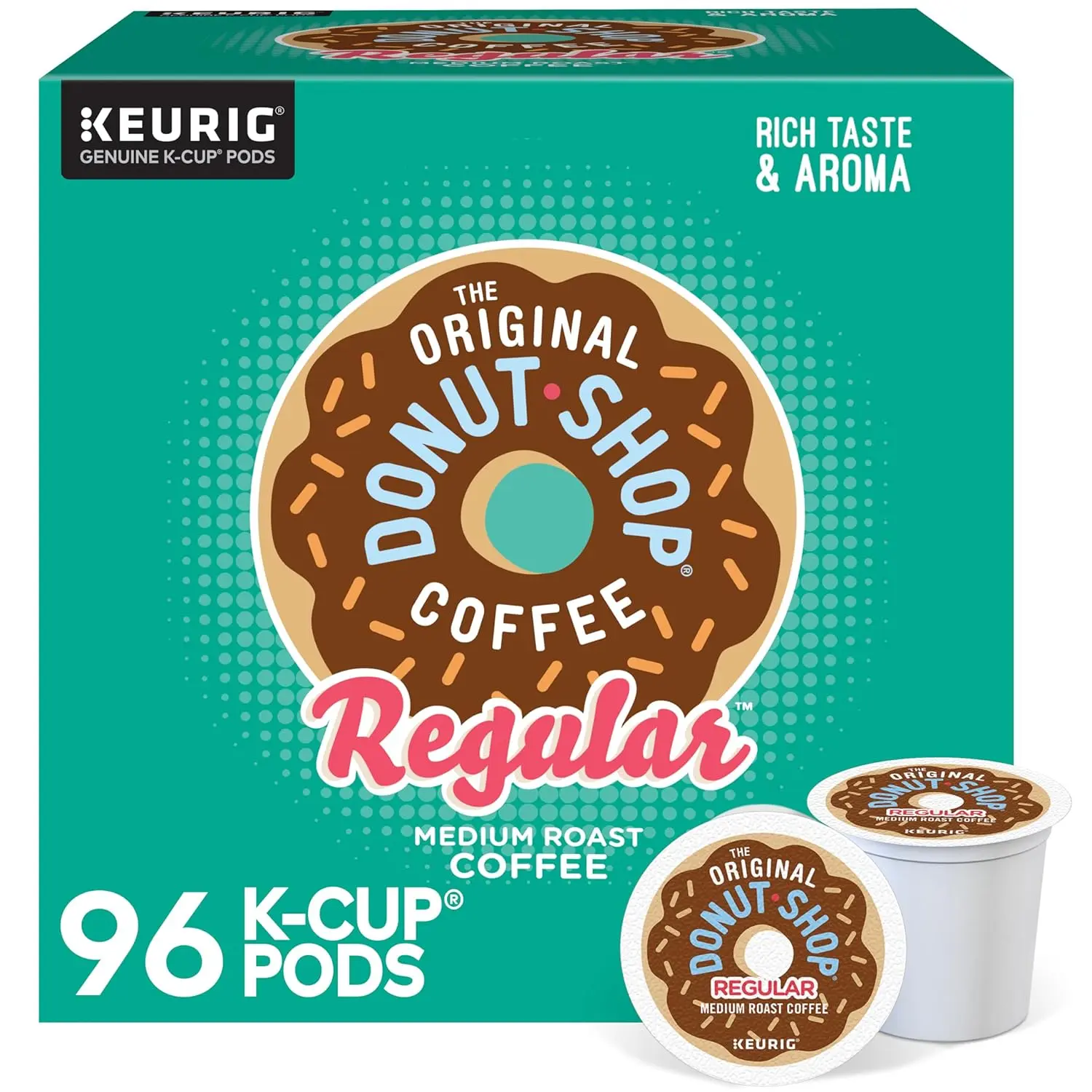 Regular, Single-Serve -Cup Pods, Medium Roast Coffee Pods, 96 Count