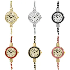 23mm Montres Carlo Women Modern Fashion Wired Bangle Quartz Dress Watch Luxury