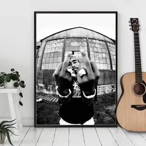 Poster Music Poster Wall Art Rapper Tupac Shakur 2Pac Art , Room Decor, Home Decor, Art Poster Decoration Ornaments Figure Print Pocket Artistic